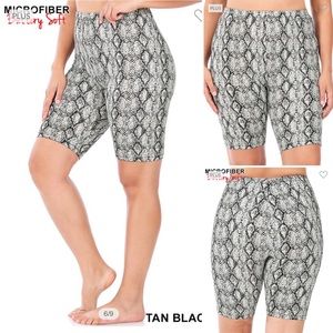 Microfiber snake print biker shorts buttery soft